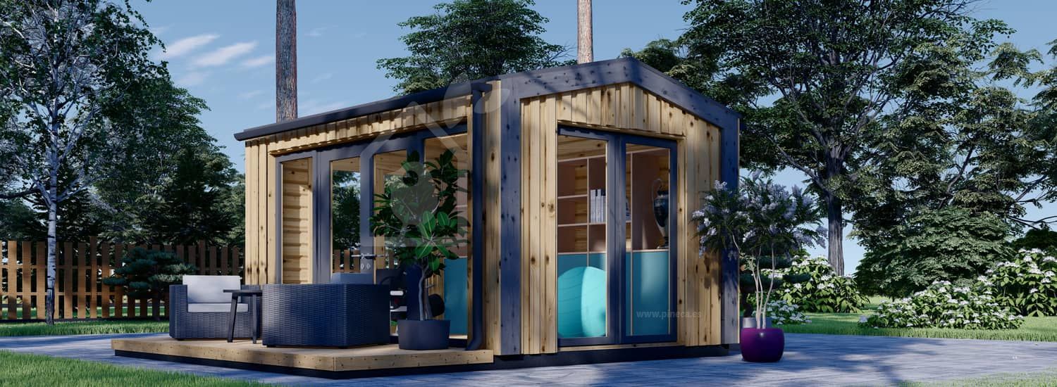 Caseta de jardín de madera EMMY (34 mm + revestimiento), 4x3 m, 12 m² visualization 1