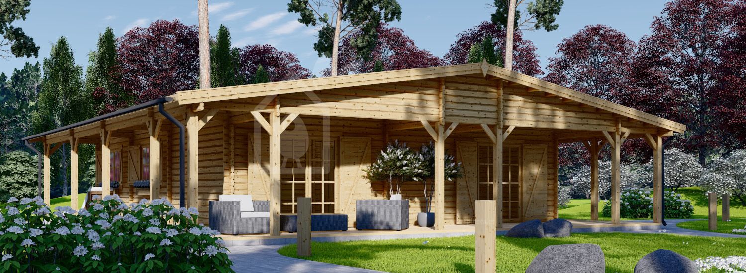 Casa de madera CARLOTA S (58 mm), 90 m² visualization 1