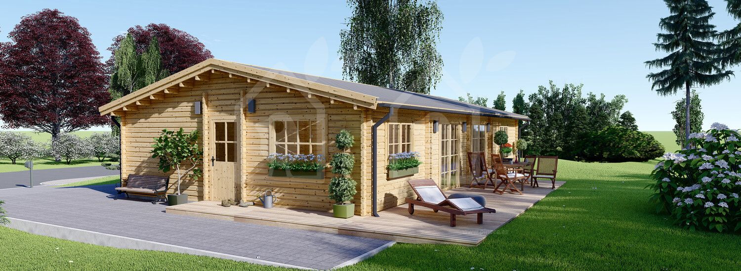 Casa de madera LIMOGES (Aislada, 44+44 mm), 103 m² visualization 1