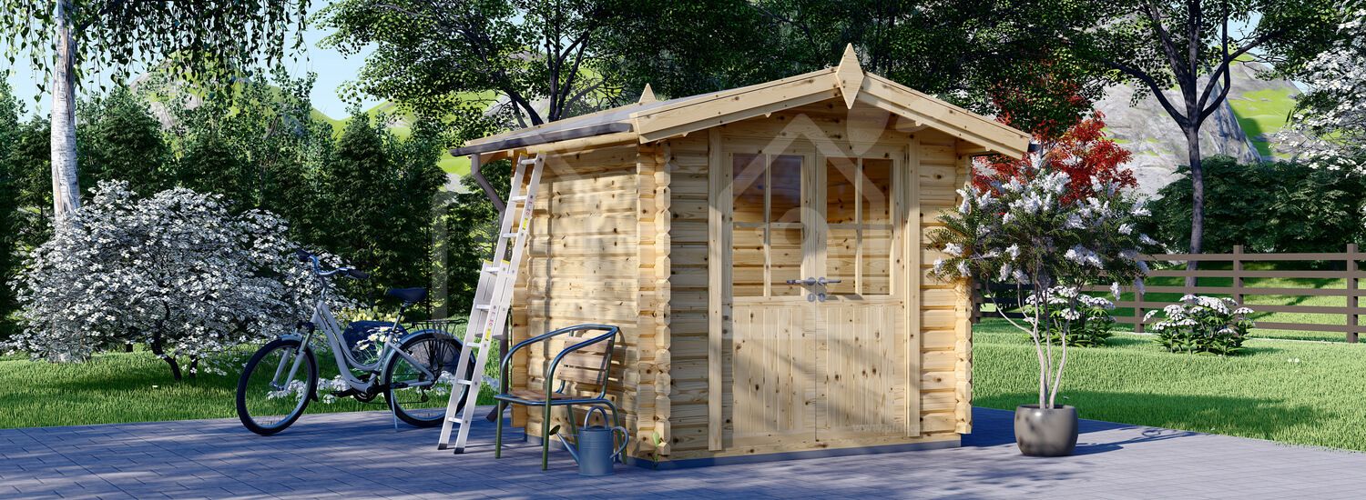 Caseta de jardín de madera NANO (28 mm), 2.5x2 m, 5 m² visualization 1