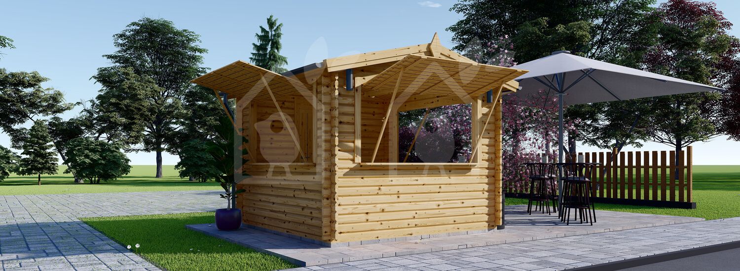 Kiosco de madera (44 mm), 4x4 m, 16 m² visualization 1