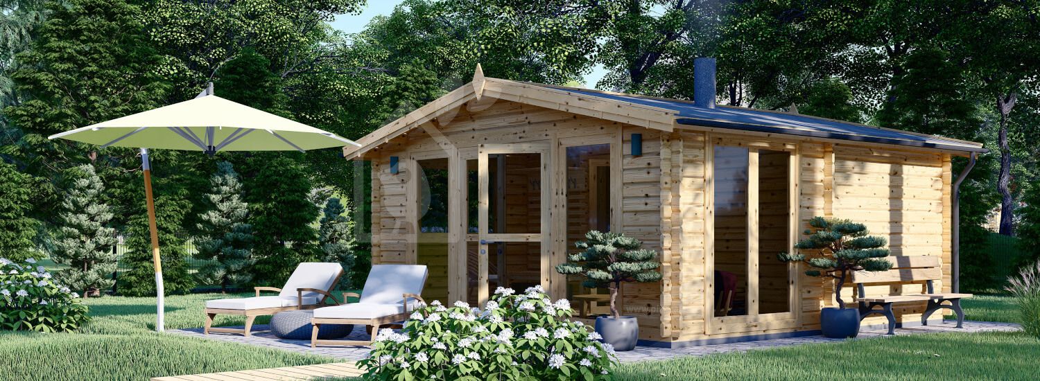Sauna de exterior ELDA (44 mm), 5x5 m, 25 m² (4 habitaciones) visualization 1