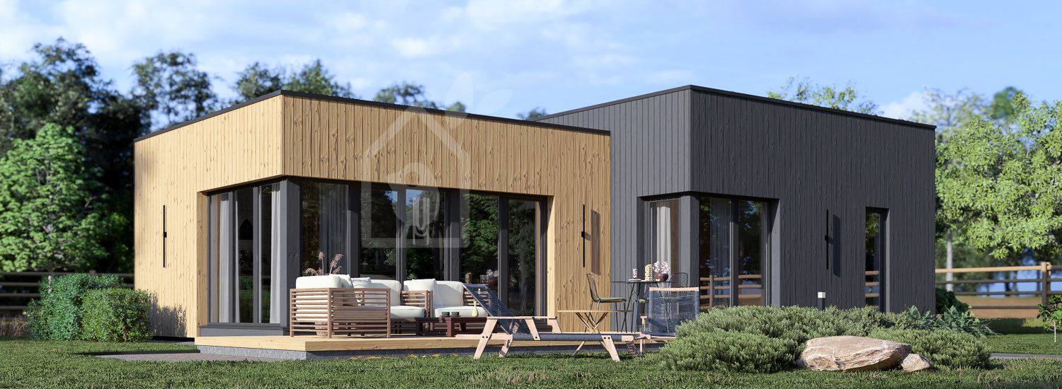 Casa de madera para vivir MALLY RV (Aislada PLUS, 44 mm + revestimiento), 70 m² visualization 1