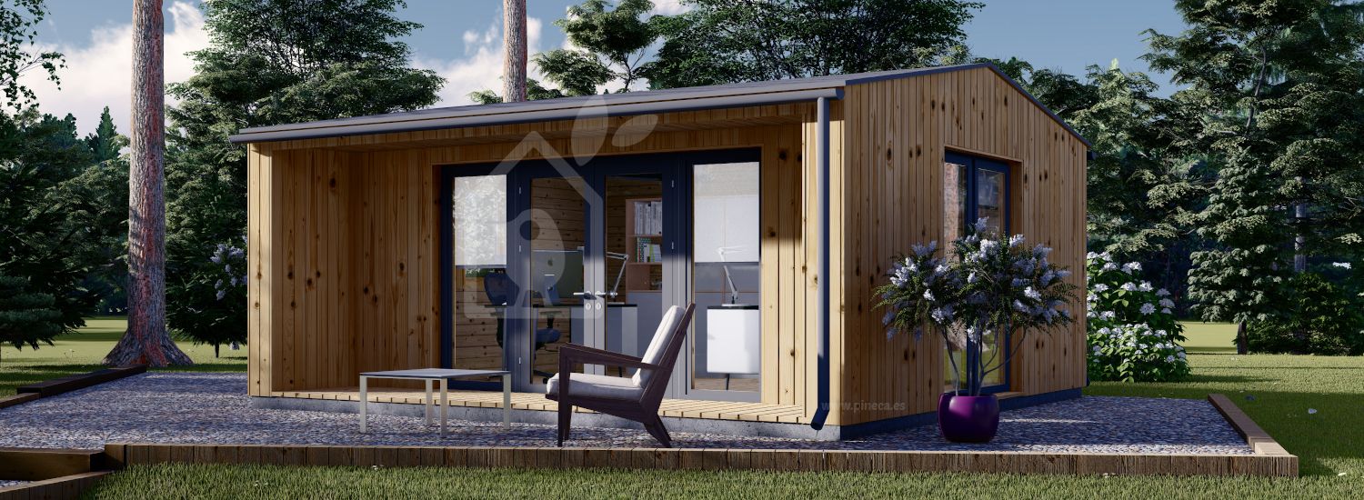 Oficina prefabricada para jardín TINA (34 mm + revestimiento), 5.5x5 m, 22 m² visualization 1