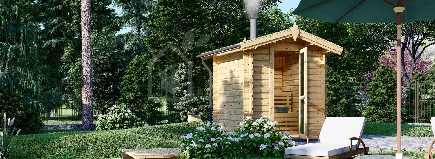 Sauna de exterior ELDA (44 mm), 2x2 m, 4 m² visualization 1
