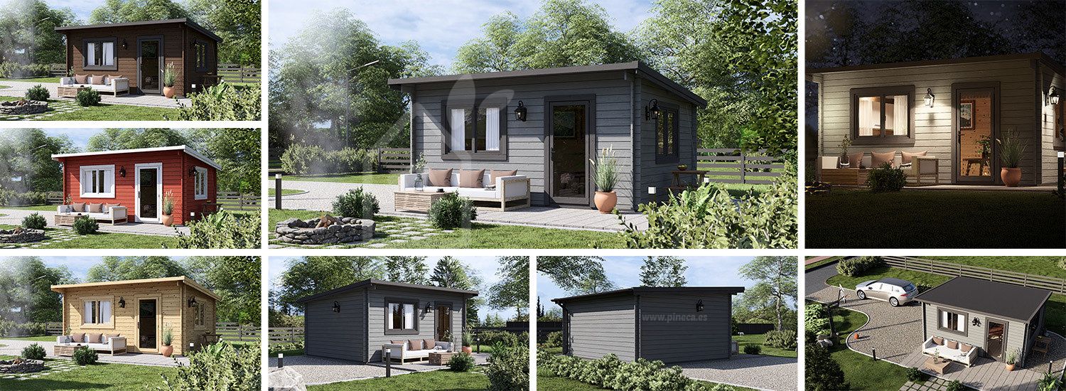 Caseta de jardín de madera DREUX con tejado plano (34 mm), 5x4 m, 18 m² visualization 1
