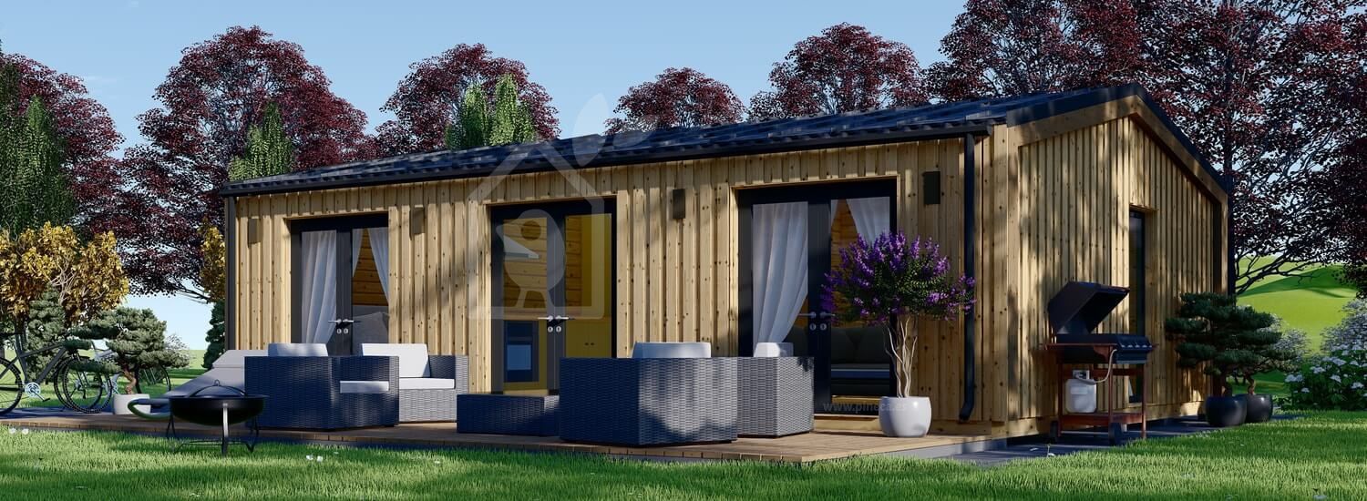 Casa de madera para vivir ANGELA (44 mm + revestimiento, aislada), 50 m² visualization 1