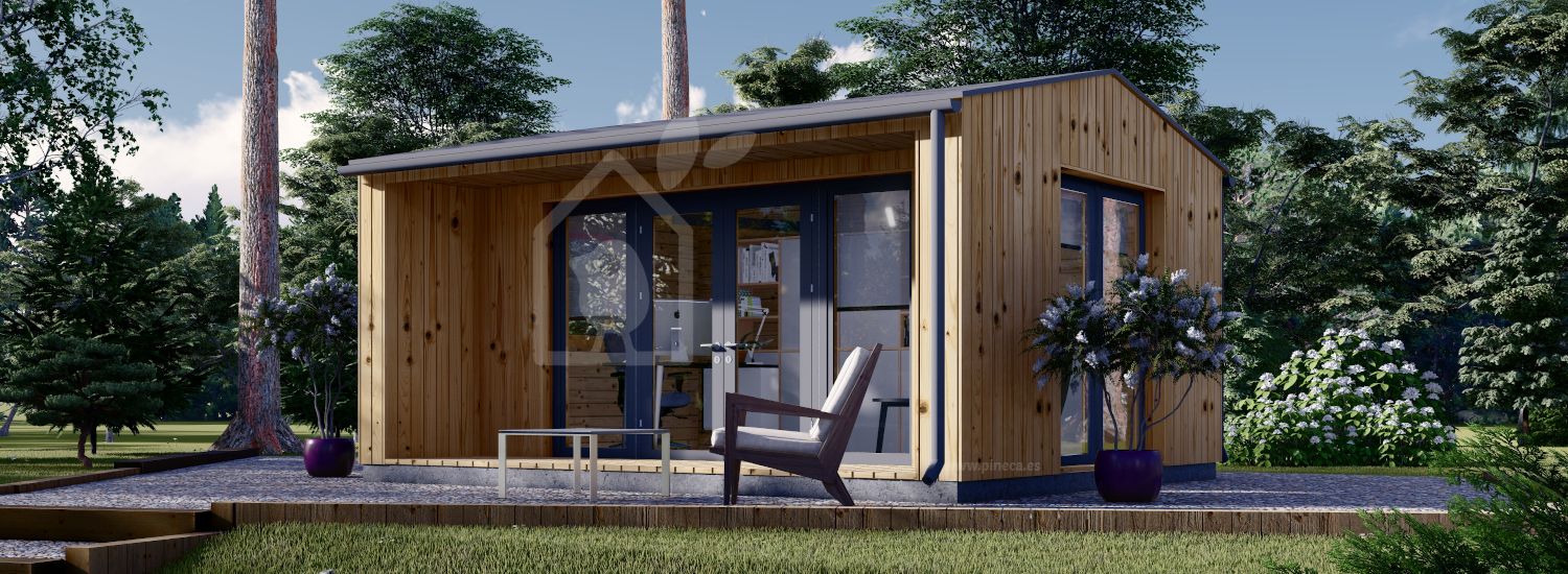 Oficina prefabricada de madera TINA (Aislada, 34 mm + revestimiento), 5x4 m, 15 m² visualization 1