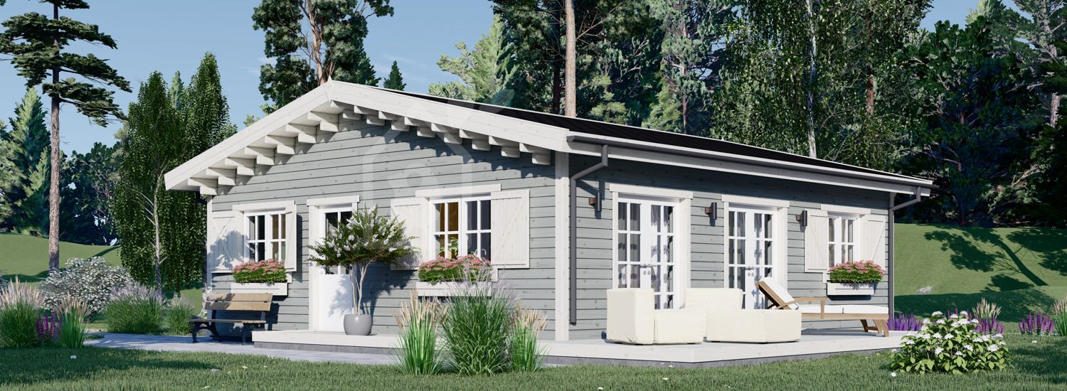 Casa de madera ALICE S (44 mm + revestimiento), 63 m² visualization 1