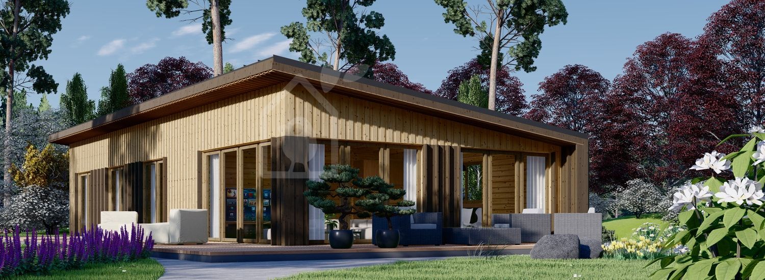 Casa de madera para vivir ZOE (Aislada PLUS, 44 mm + revestimiento), 110 m² visualization 1