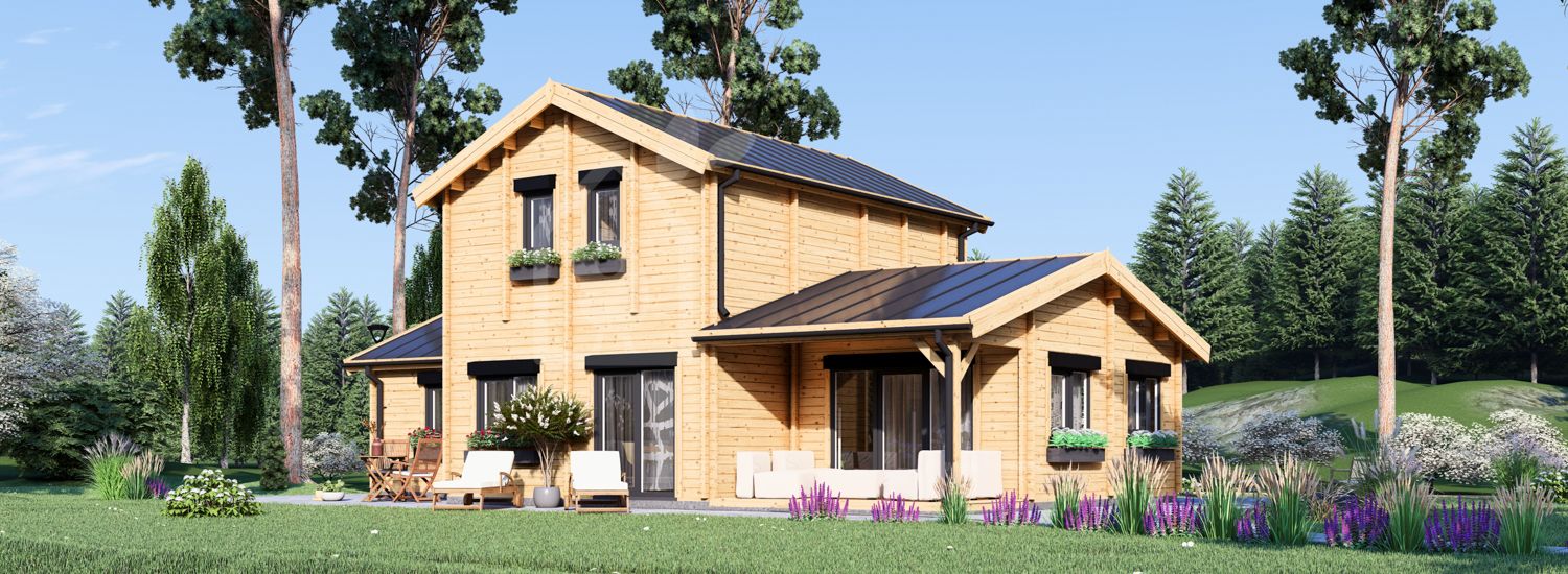 Casa de madera HOLLAND S (66 mm), 113 m² + 13 m² porche visualization 1