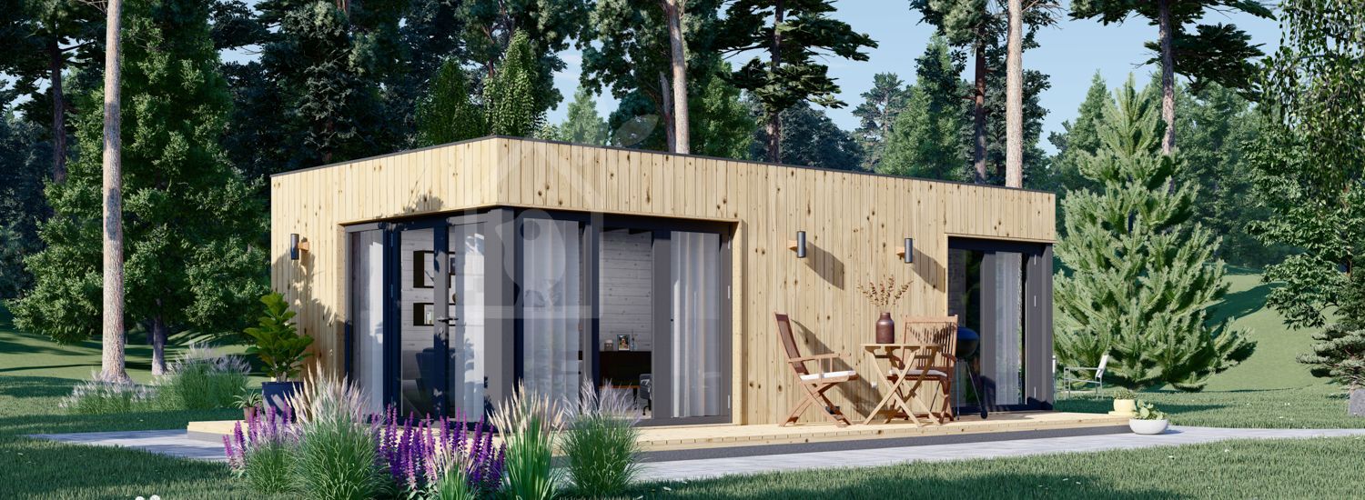 Casa de madera PREMIUM (Aislada PLUS, 34 mm + revestimiento), 7.5x4 m, 30 m² visualization 1