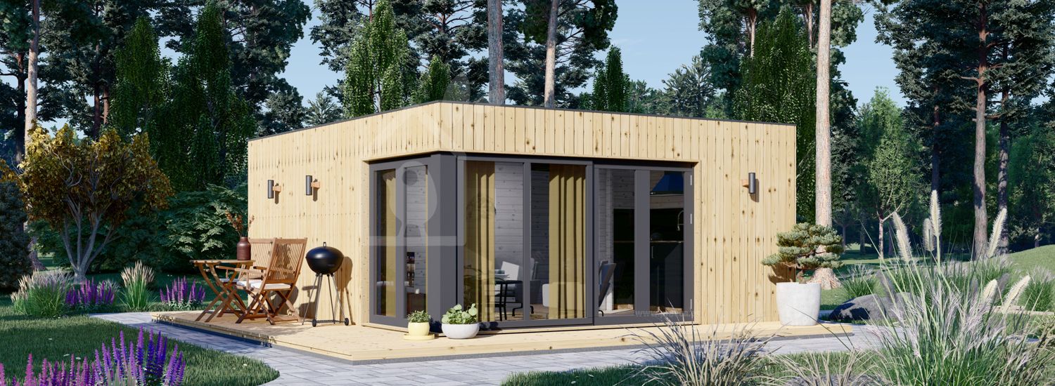 Casa de madera PREMIUM (34 mm + revestimiento), 6x5 m, 30 m² visualization 1