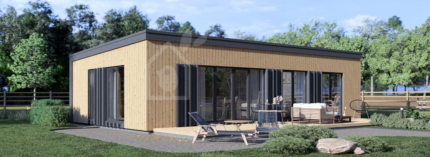 Casa de madera para vivir CARLA RV (Aislada PLUS, 44 mm + revestimiento), 66 m² visualization 1