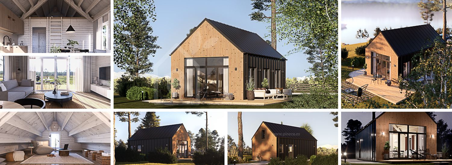 Casa prefabricada para vivir MILANA PV (Aislada PLUS, 44 mm + revestimiento), 41 m² visualization 1