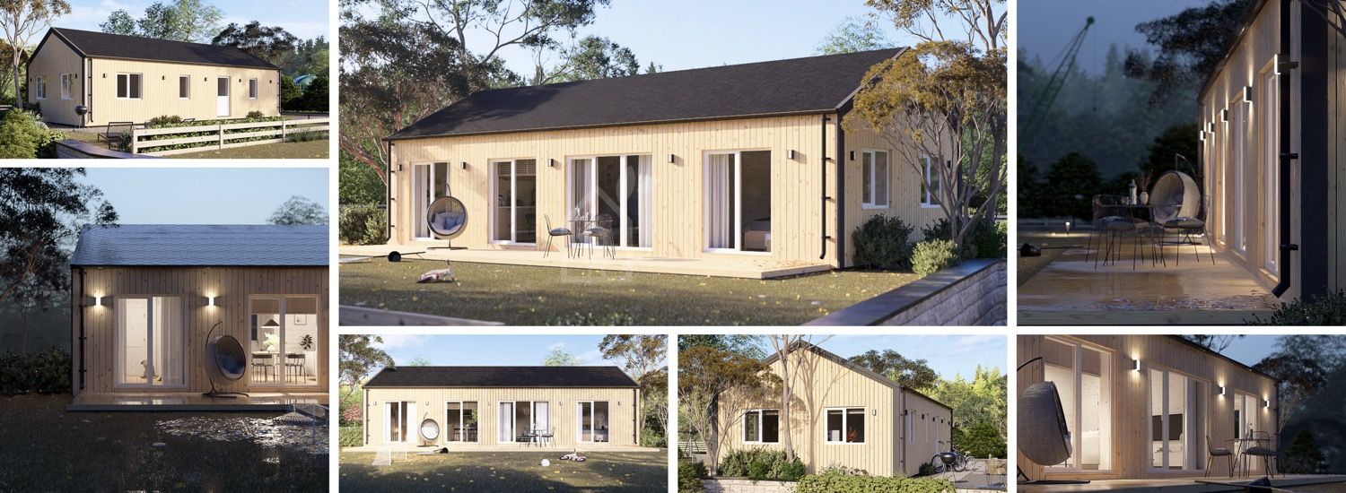 Casa de madera NICOLE S (Aislada, 66 mm + revestimiento), 66 m² visualization 1