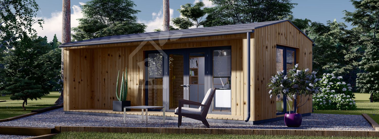Oficina prefabricada de madera TINA (Aislada, 34 mm + revestimiento), 7x4 m, 20 m² visualization 1