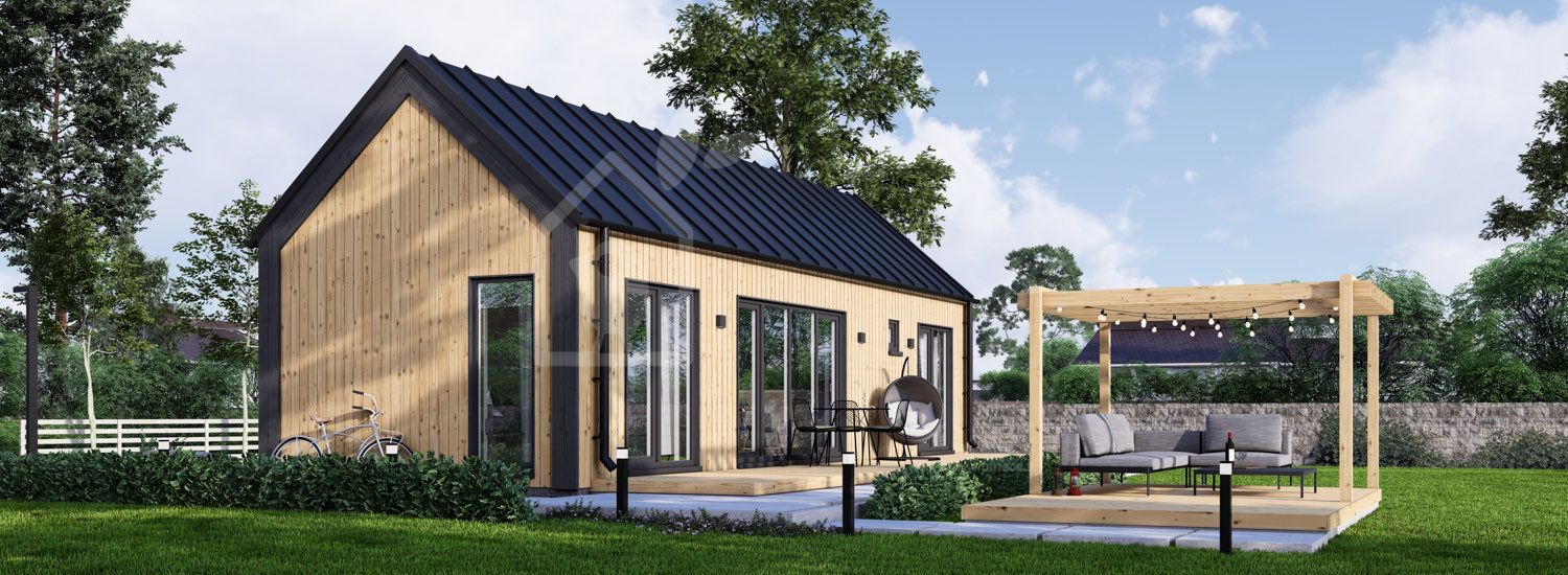 Casa de madera para vivir ADALINE RV (Aislada PLUS, 44 mm + revestimiento), 42 m² visualization 1