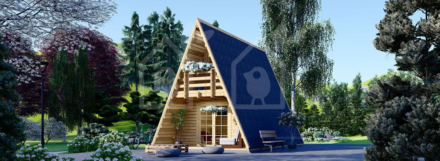Caseta de jardín de madera TIPI (44 mm), 4.5x7 m, 23 m² +14 m² altillo visualization 1