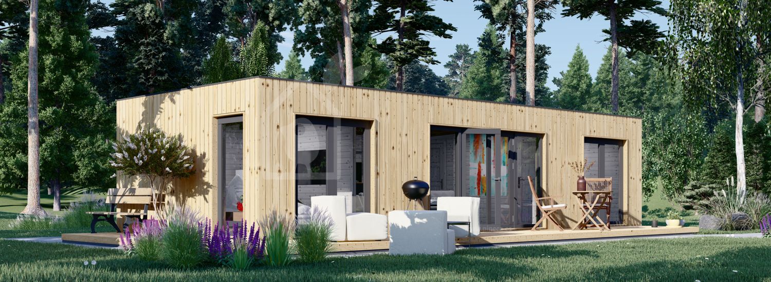 Casa de madera prefabricada PREMIUM (Aislada, 34 mm + revestimiento), 10.5x4.5 m, 47 m² visualization 1