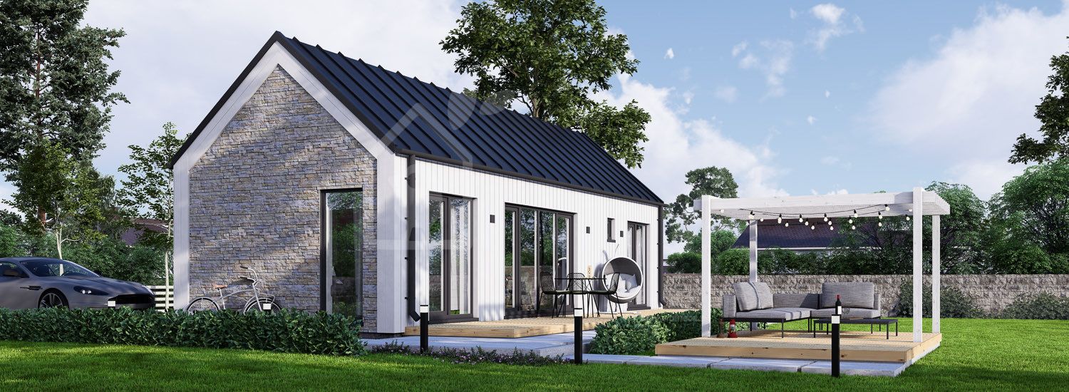 Casa prefabricada para vivir ADALINE PV (Aislada PLUS, 44 mm + revestimiento), 42 m² visualization 1