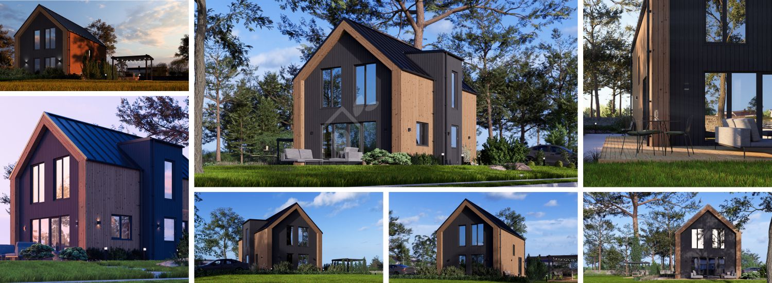 Casa prefabricada para vivir ASTRID PV S (44 mm + revestimiento), 99 m² visualization 1