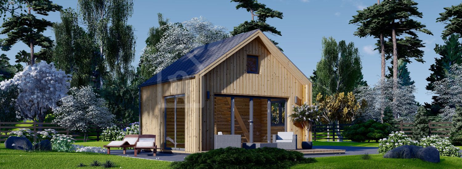 Casa de madera SARA (44 mm + revestimiento), 20 m² visualization 1