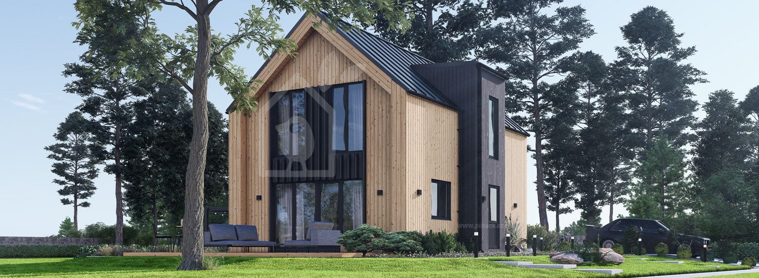 Casa de madera para vivir ASTRID RV (Aislada PLUS, 44 mm + revestimiento), 92 m² visualization 1