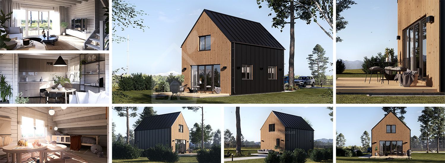 Casa prefabricada para vivir ALINA PV (Aislada PLUS, 44 mm + revestimiento), 46 m² visualization 1