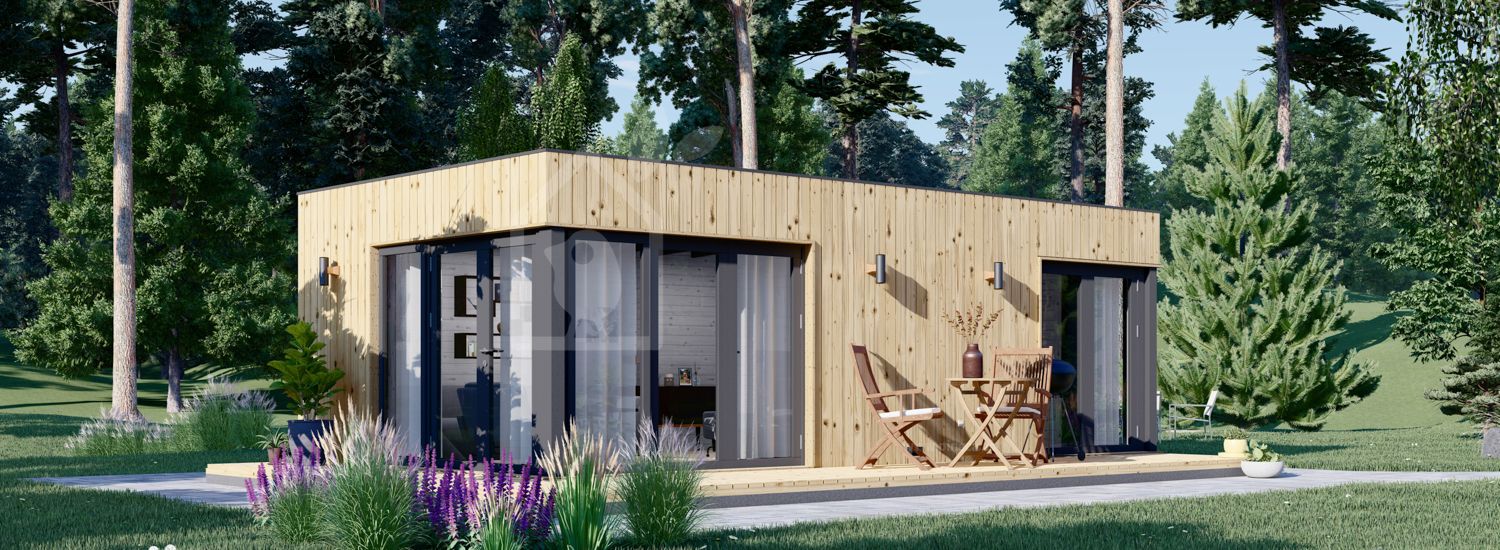 Casa de madera PREMIUM (34 mm + revestimiento),  7.5x4 m, 30 m² visualization 1