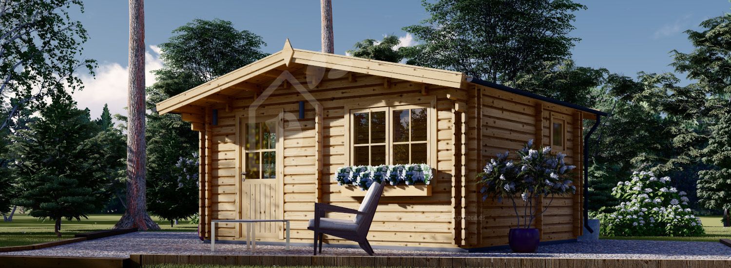 Caseta de jardín de madera NINA S (Aislada, 44+44 mm), 6x6 m, 36 m² visualization 1