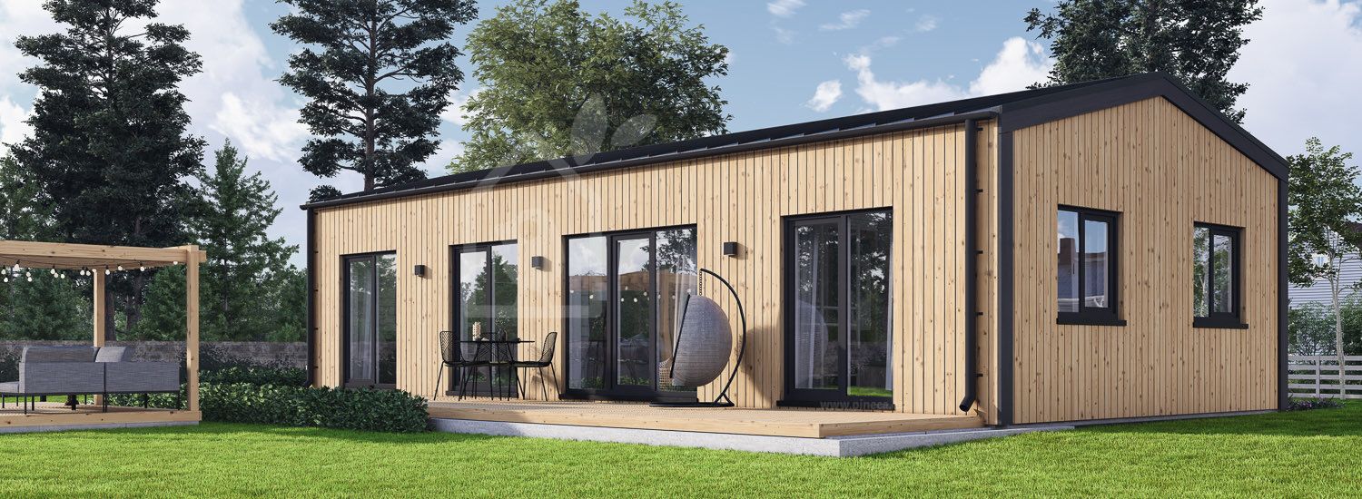 Casa de madera para vivir NICOLE RV (Aislada PLUS, 44 mm + revestimiento), 67 m² visualization 1