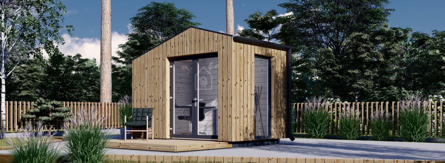 Oficina prefabricada de madera TONIA (34 mm + revestimiento), 3x2 m, 6 m² visualization 1