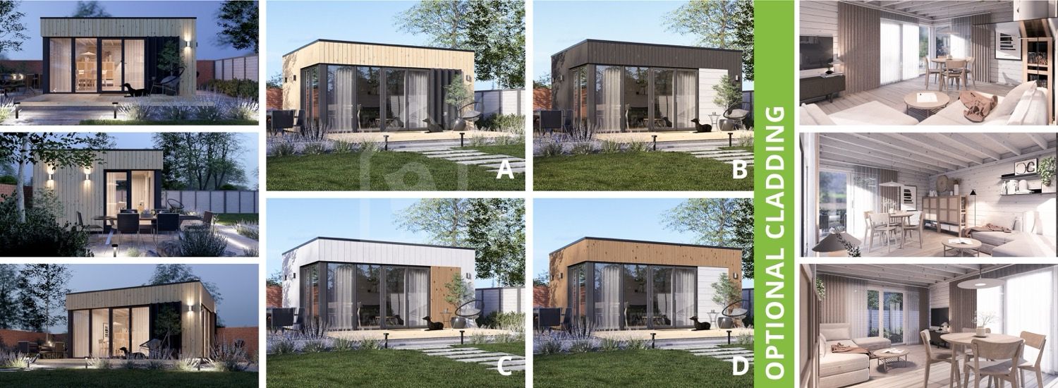 Oficina prefabricada de madera PREMIUM (34 mm + revestimiento), 5x4 m, 18 m² visualization 1