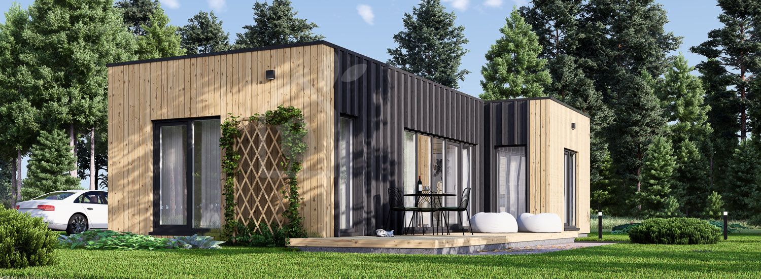 Casa de madera para vivir LUCIA 2 RV (Aislada PLUS, 44 mm + revestimiento), 50 m² visualization 1