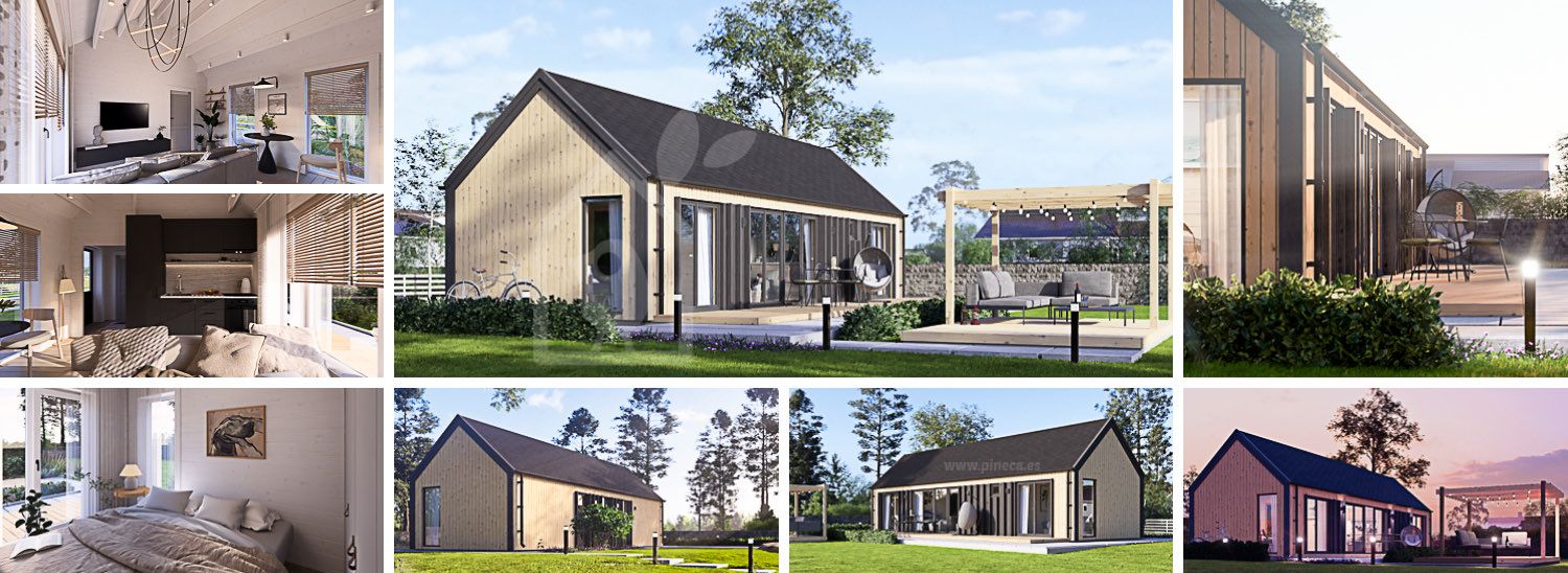 Casa de madera ADALINE (34 mm + revestimiento), 50 m² visualization 1