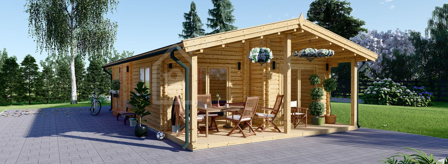 Casa de madera para vivir MEGAN (Aislada PLUS, 44+44 mm), 6x10 m, 60 m² visualization 1