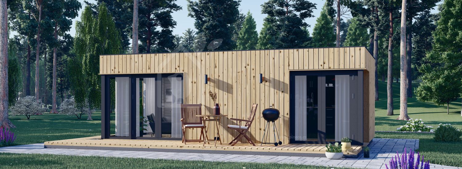 Casa de madera PREMIUM (34 mm + revestimiento),  7.5x4 m, 30 m² visualization 1