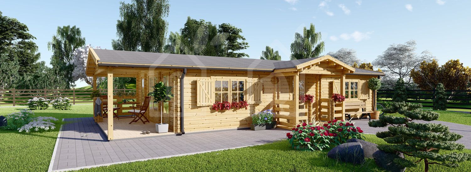 Casa de madera DONNA (44 mm), 63 m² visualization 1