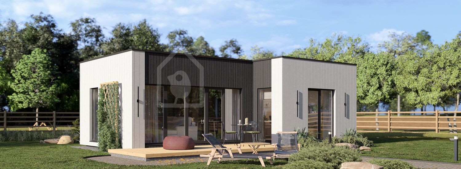 Casa prefabricada para vivir LUCIA 1 PV (Aislada PLUS, 44 mm + revestimiento), 57 m² visualization 1