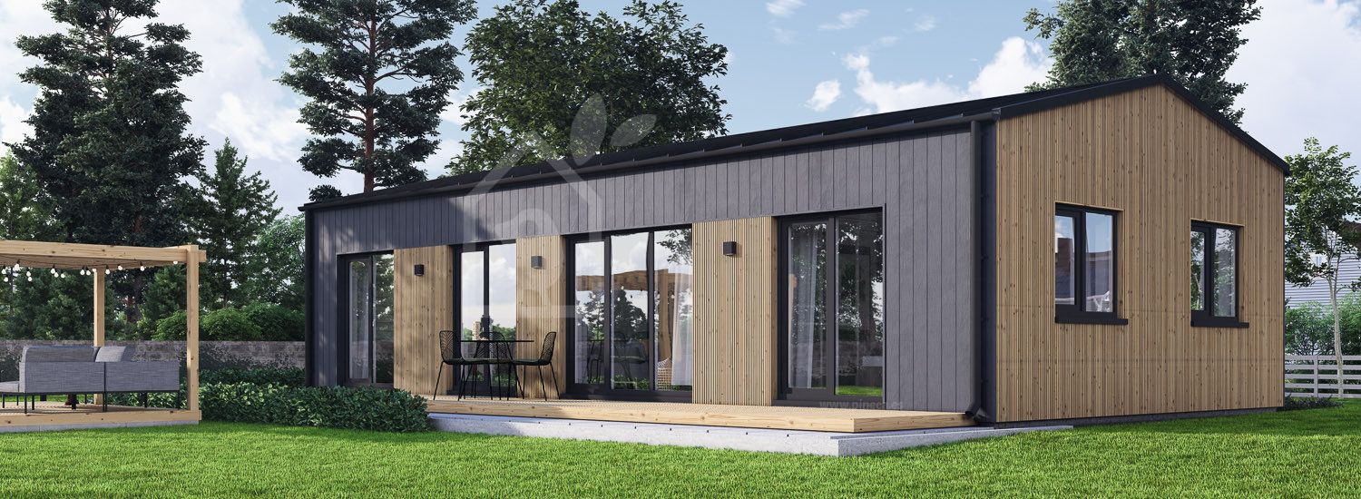Casa prefabricada para vivir NICOLE PV (Aislada PLUS, 44 mm + revestimiento), 67 m² visualization 1