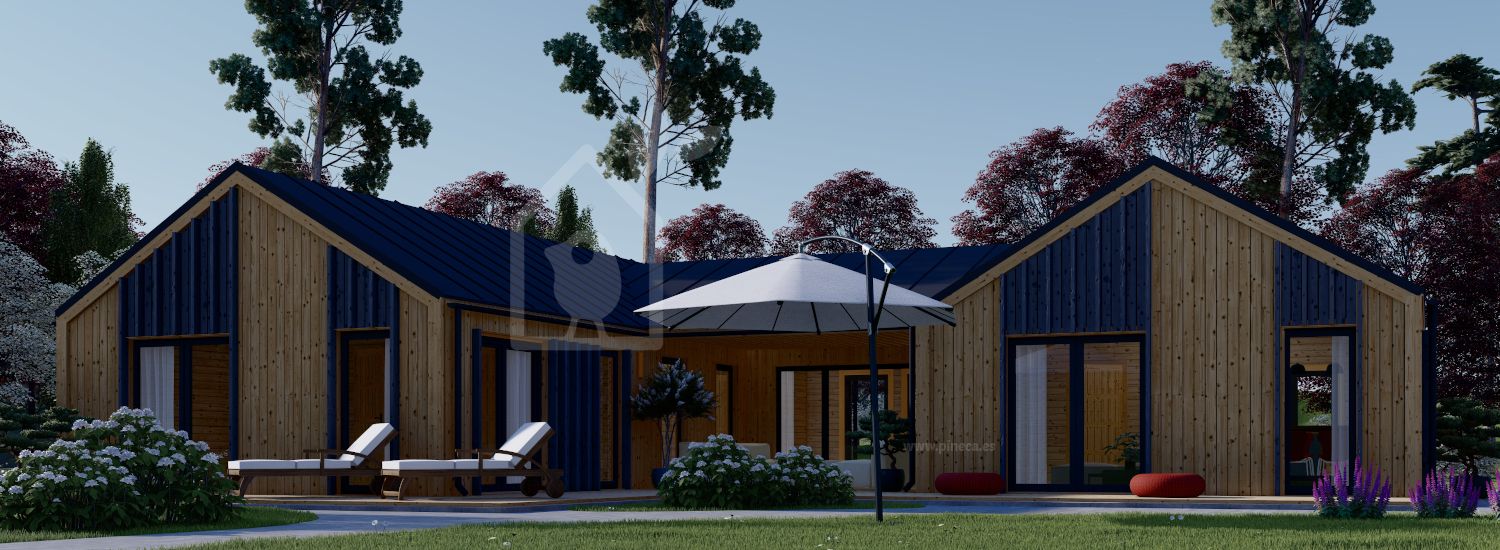 Casa de madera SCARLET (44 mm + revestimiento), 139 m² visualization 1