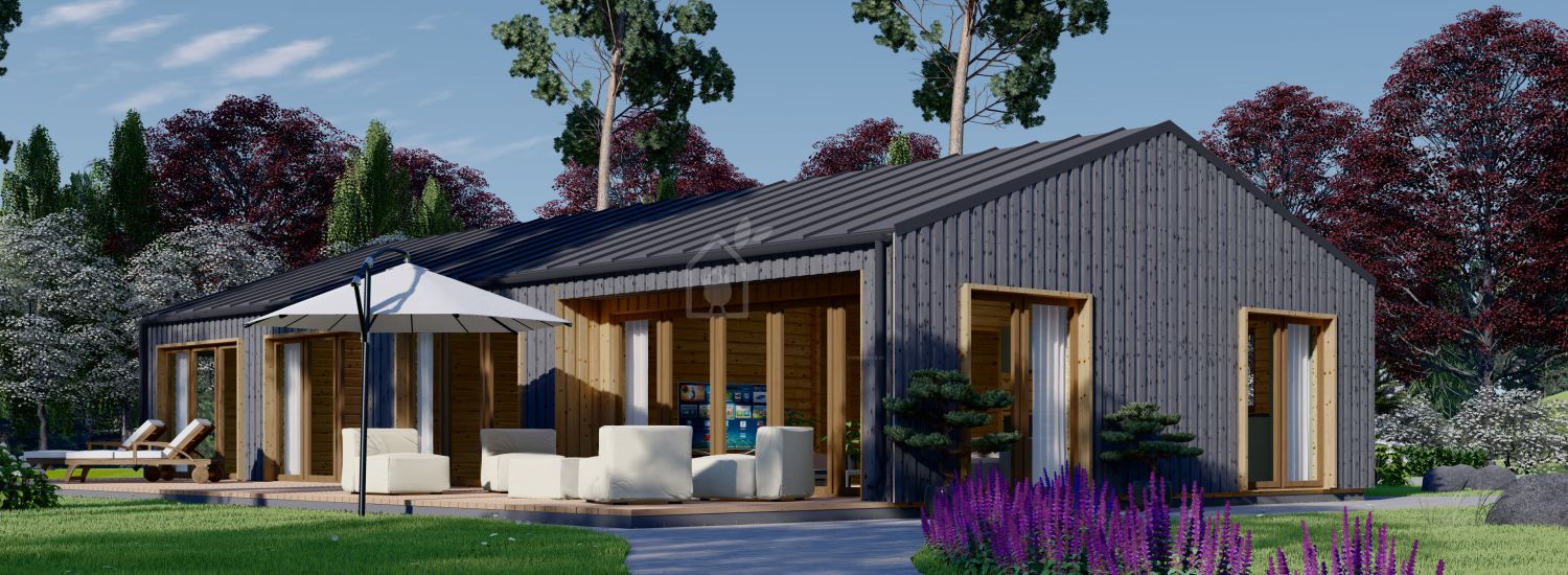 Casa de madera ELIZA (Aislada, 44 mm + revestimiento), 130 m² visualization 1