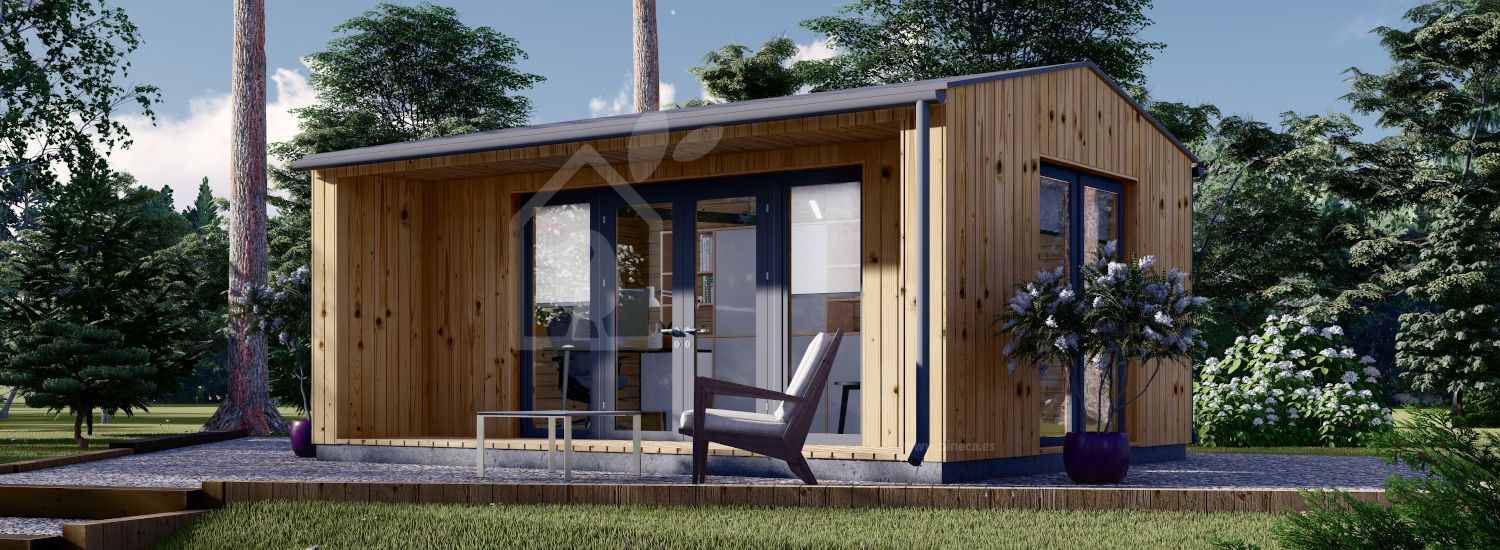 Oficina prefabricada de madera TINA (Aislada, 34 mm + revestimiento), 5.5x4 m, 16.5 m² visualization 1