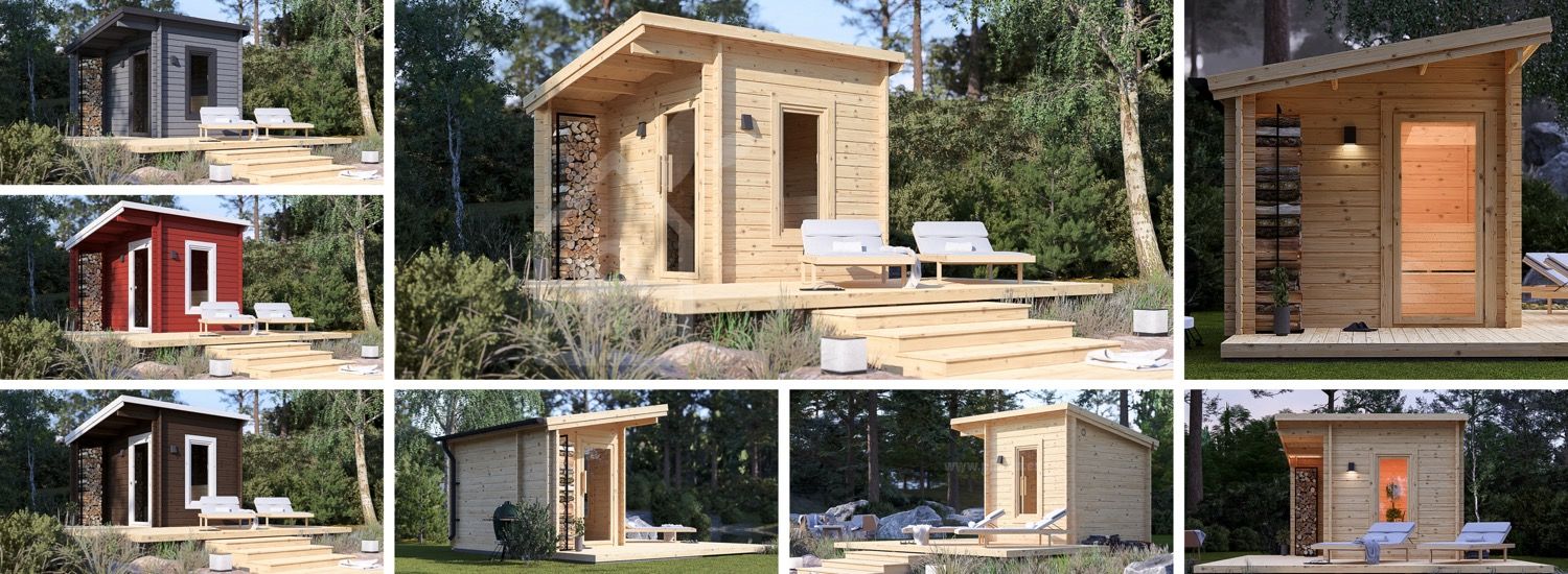 Sauna de exterior VIGOR (44 mm), 3.3x2.5 m, 4.85 m² visualization 1