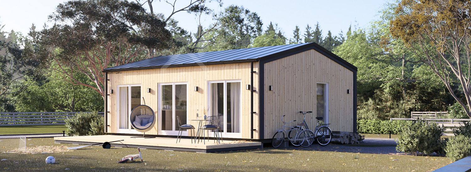 Casa de madera para vivir ANGELA S (Aislada, 44 mm + revestimiento), 45 m² visualization 1