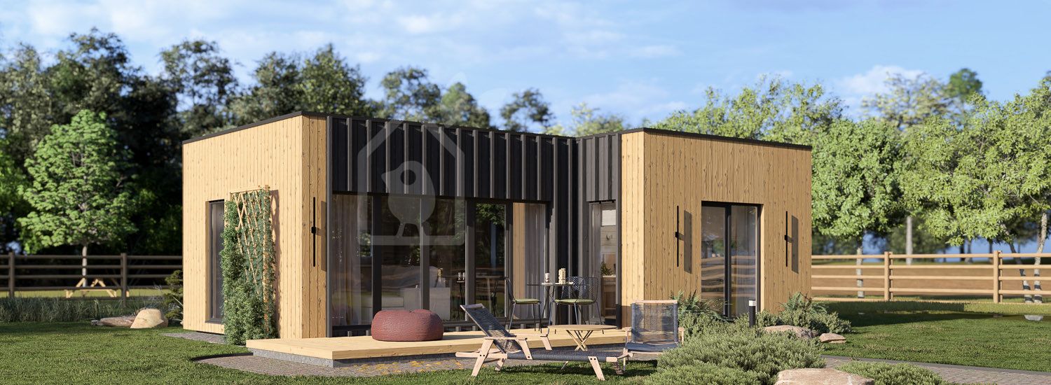 Casa de madera para vivir LUCIA 1 RV (Aislada PLUS, 44 mm + revestimiento), 57 m² visualization 1