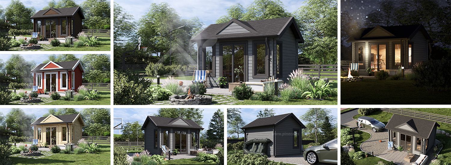 Caseta de jardín de madera CLOCKHOUSE (34 mm), 4x3 m, 12 m² visualization 1