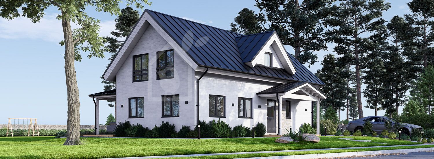 Casa prefabricada para vivir VERA PV (Aislada PLUS, 44 mm + revestimiento), 127 m² visualization 1