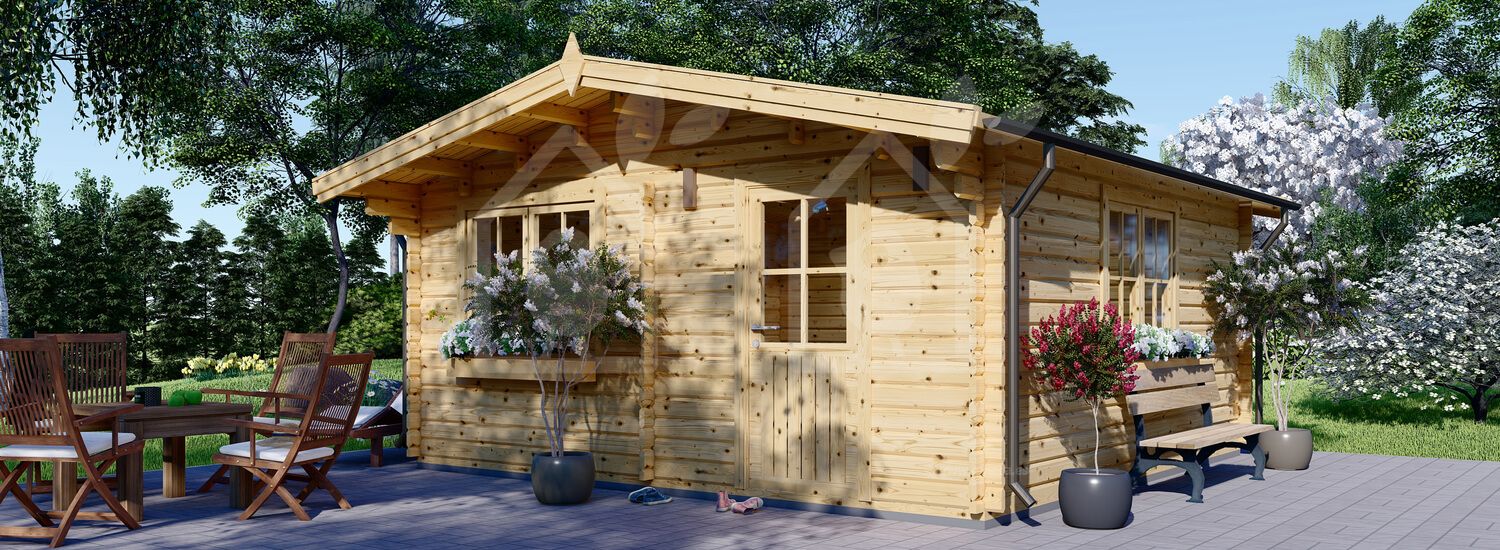 Caseta de jardín de madera DREUX (Aislada, 44+44 mm), 6x6 m, 36 m² visualization 1